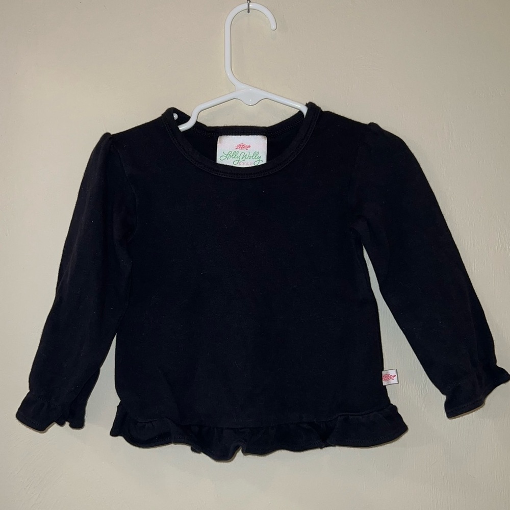 NWOT Black Ruffle Layering Top